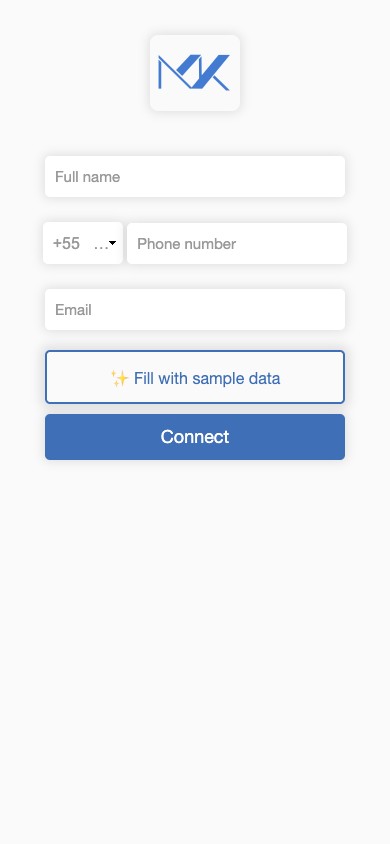 Branded Wi-Fi login screen asking for name, phone and email
