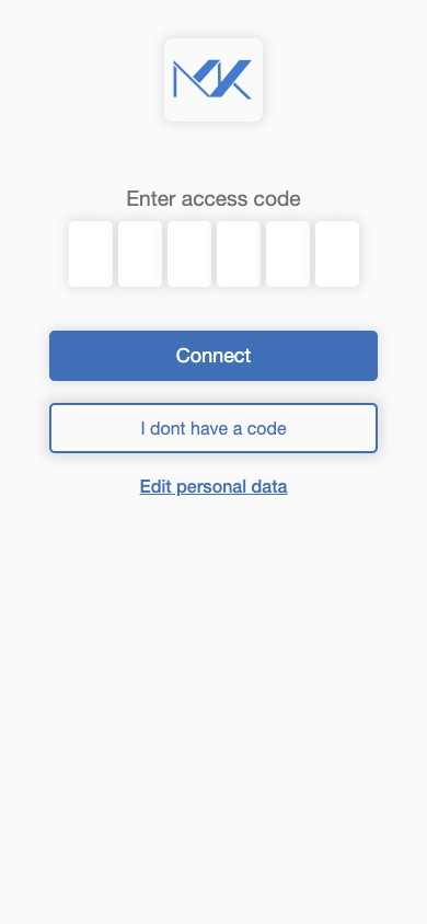 Six-digit voucher code entry screen